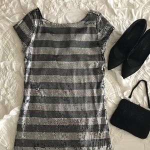 NWT! WHBM silver and gray sequin dress!